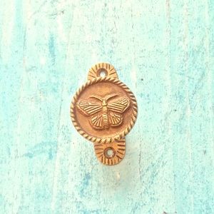 Anthropologie Gold Butterfly Knob Hook